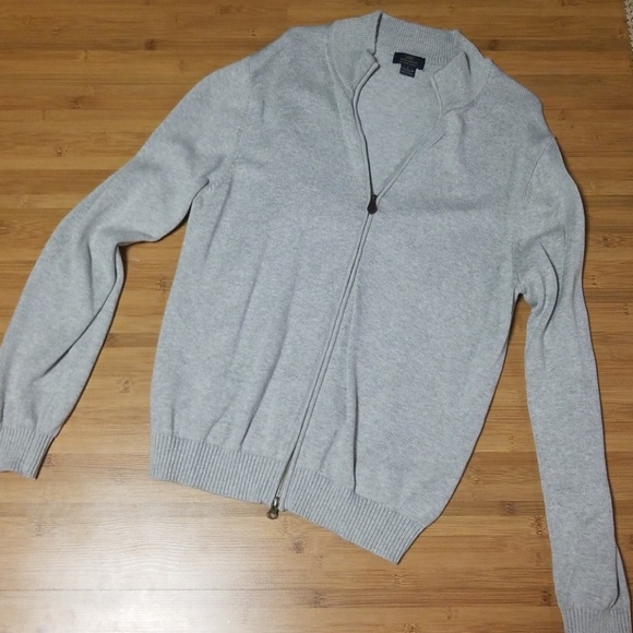 Men’s Large Pull Over Brooks Brothers 346 Half Zip Sweater Light Gray